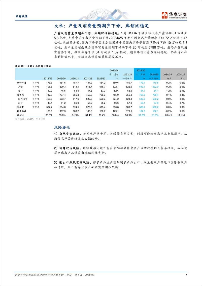 《农林牧渔行业：美豆及美玉米产量预期下修-250113-华泰证券-10页》 - 第7页预览图