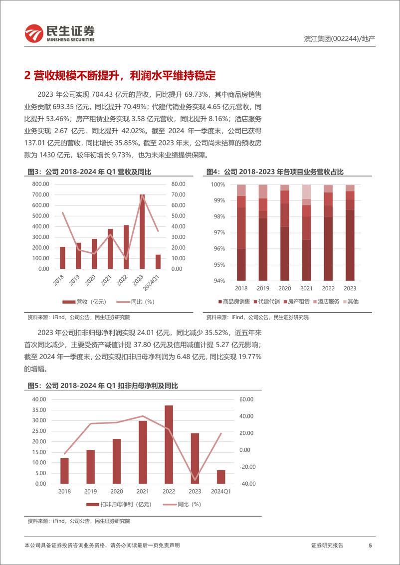 《滨江集团(002244)深度报告：持续深耕杭州市场，“主动卧倒、匍匐前进”-240730-民生证券-21页》 - 第5页预览图