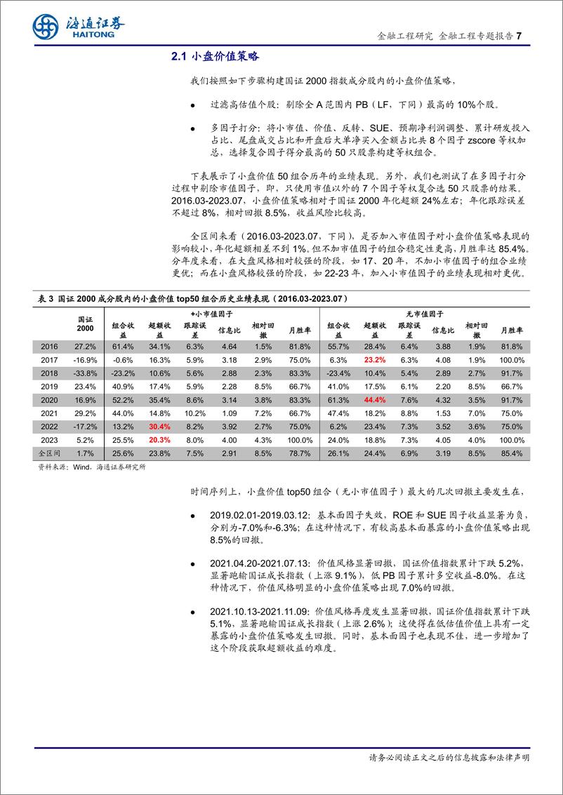 《国证2000增强方案的尝试和思考：风控模型还有必要吗？-20230818-海通证券-23页》 - 第8页预览图