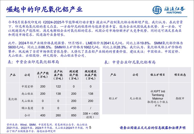 《有色金属行业：崛起中的印尼氧化铝产业-241118-海通证券-31页》 - 第5页预览图