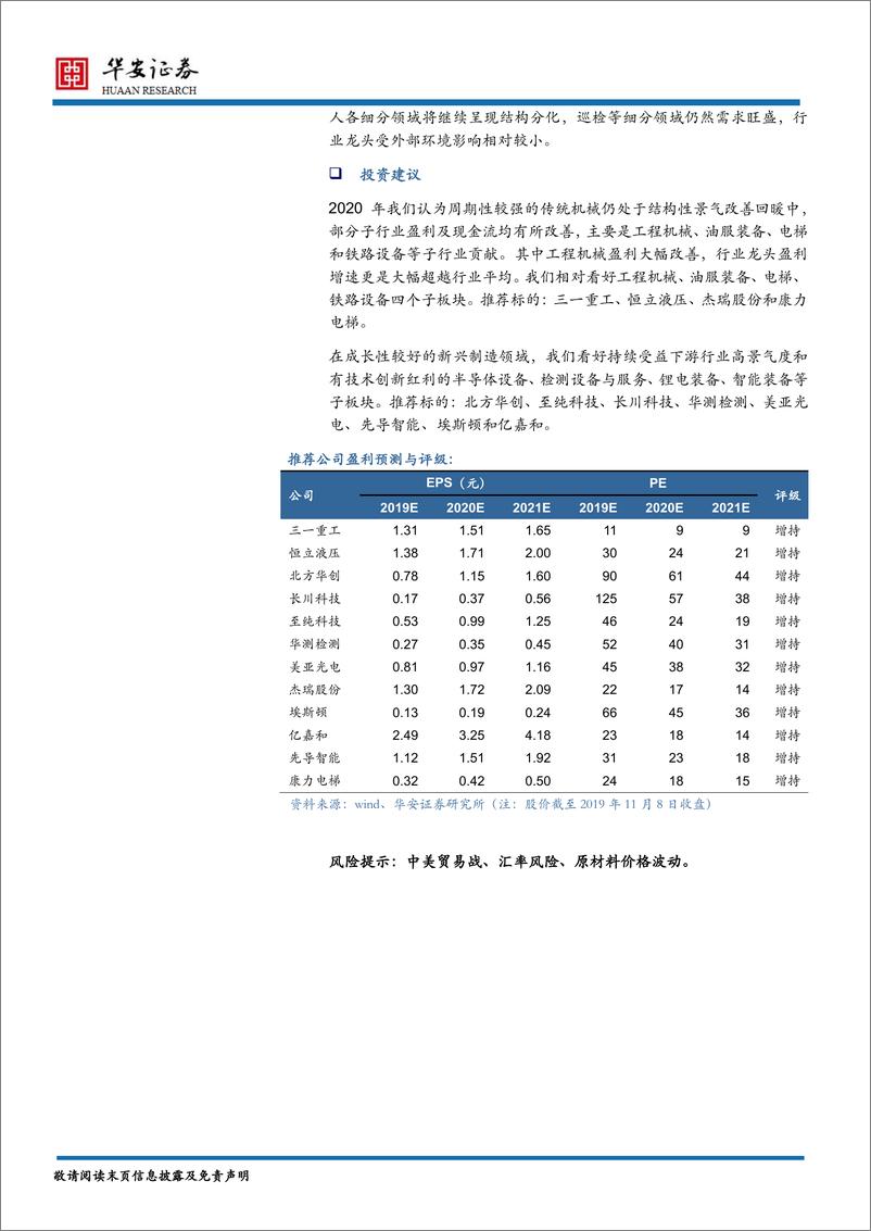 《机械行业2020年度策略报告：转型升级下的景气改善和新兴成长的确定性机会-20191206-华安证券-58页》 - 第3页预览图