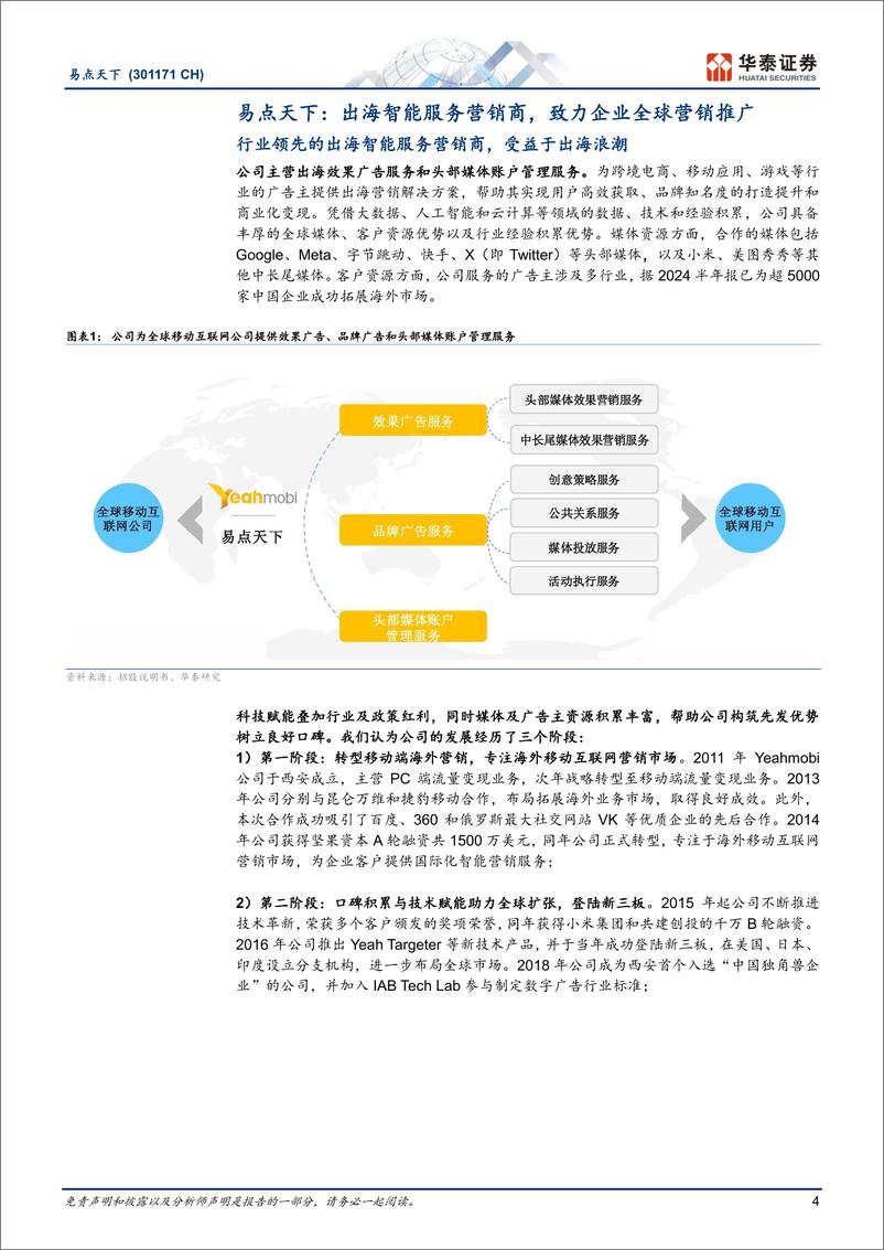 《易点天下(301171)深耕出海营销，中长尾媒体驱动成长-241007-华泰证券-29页》 - 第4页预览图