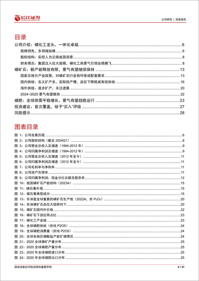 《云天化(600096)资源一体化，公司行稳致远-240529-长江证券-31页》 - 第4页预览图