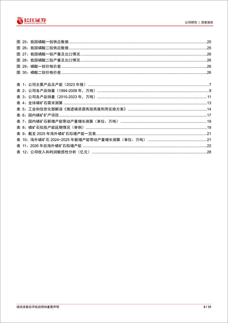 《云天化(600096)资源一体化，公司行稳致远-240529-长江证券-31页》 - 第5页预览图
