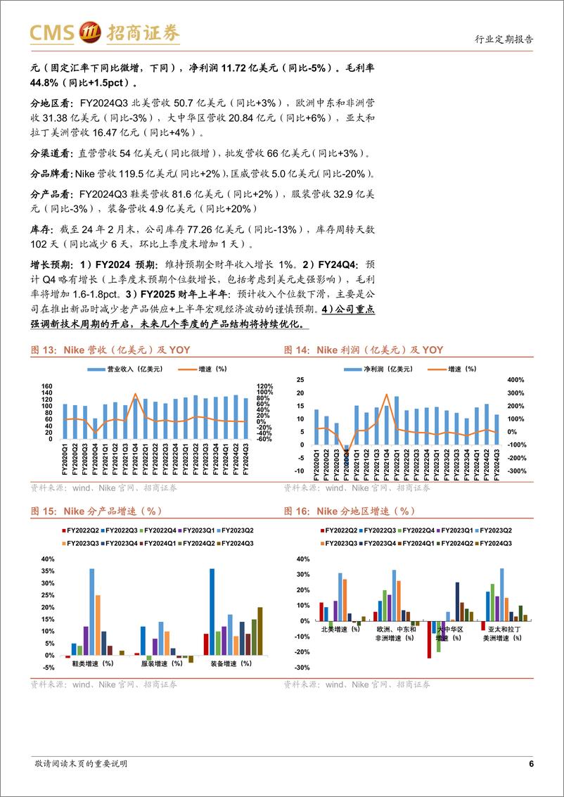 《轻工纺服行业纺织服装出口形势跟踪(2024年4月)：外需向好，制造龙头订单持续改善-240414-招商证券-15页》 - 第6页预览图