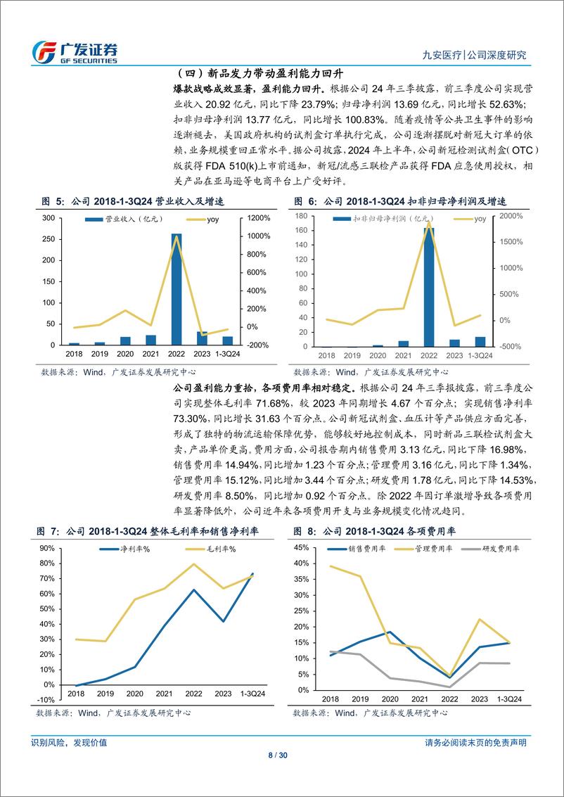 《九安医疗(002432)爆款检测在美品牌高筑，品类扩张拓空间-241231-广发证券-30页》 - 第8页预览图