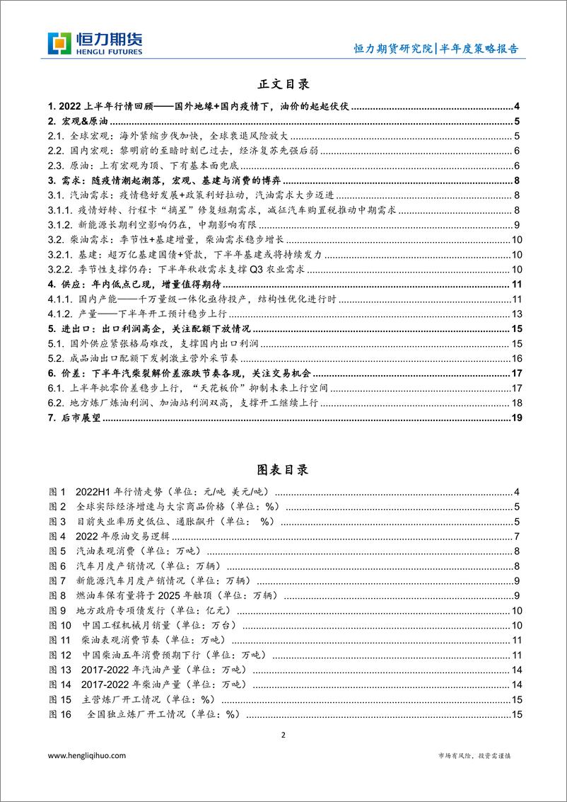 《汽柴油半年度策略报告：损上益下，利涉大川-20220701-恒力期货-20页》 - 第3页预览图