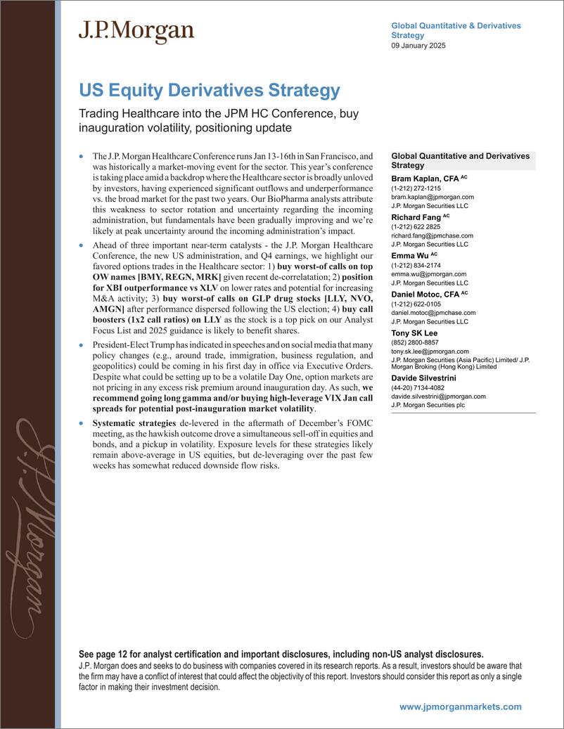 《JPMorgan-US Equity Derivatives Strategy Trading Healthcare into the J...-112696281》 - 第1页预览图