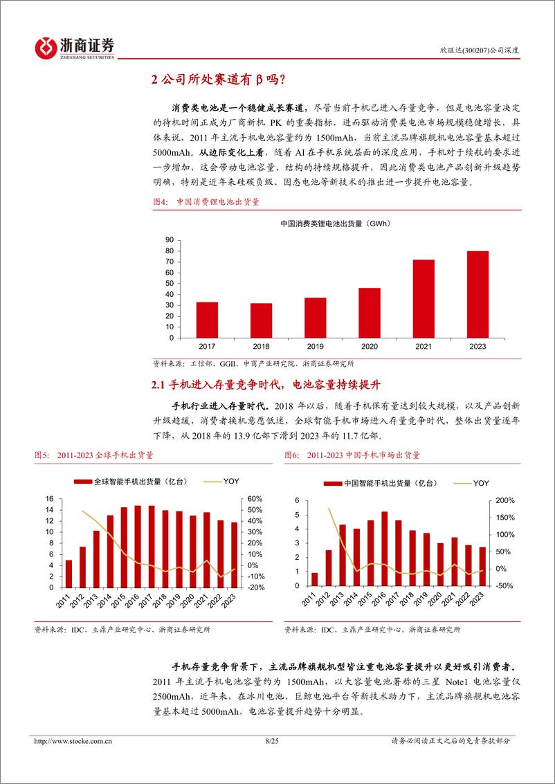 《欣旺达(300207)深度报告：锂威打开消电成长天花板，动力扭亏转盈渐现端倪-250115-浙商证券-25页》 - 第8页预览图