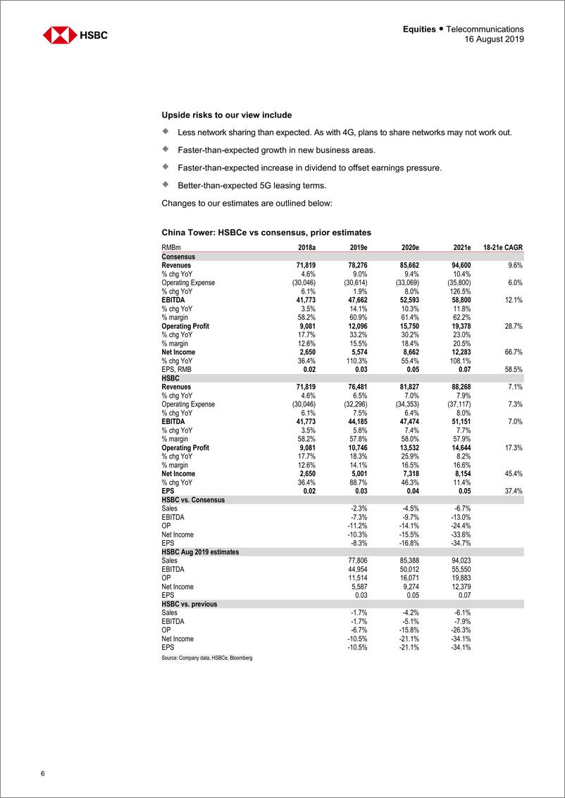 《汇丰银行-中国-电信通讯行业-中国电信业：网络共享——这次可能会有所不同-2019.8.16-21页》 - 第7页预览图