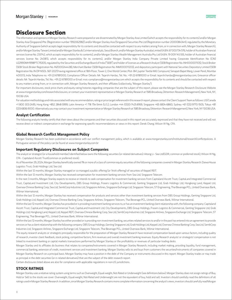 《Morgan Stanley-Singapore Equity Strategy Fund Flows and Fundamentals Dece...-112592054》 - 第8页预览图