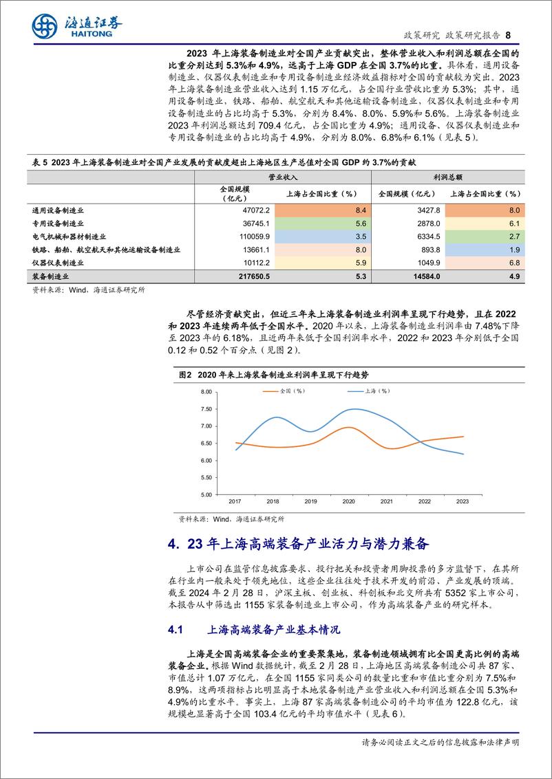 《政策专题报告：高端装备产业活力与质量兼备，引领上海经济新高度-240307-海通证券-14页》 - 第7页预览图