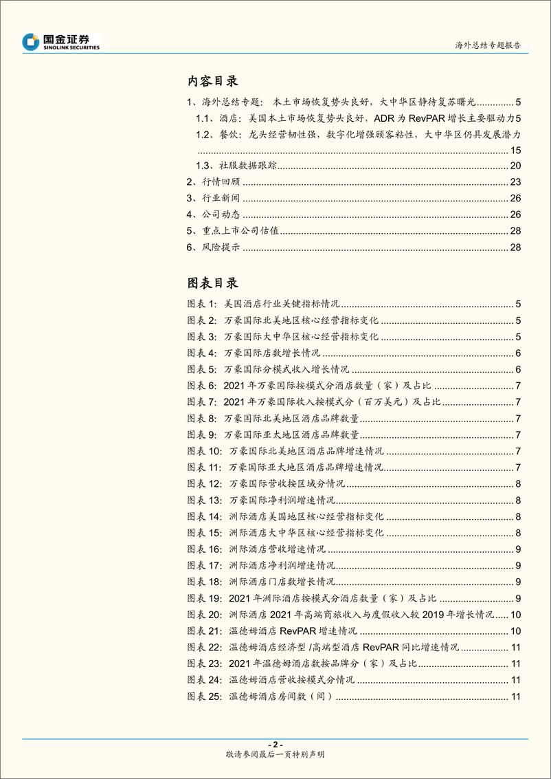 《海外餐饮酒店行业总结专题报告：海外复苏势头强劲，1Q22业绩弹性继续释放-20220515-国金证券-29页》 - 第3页预览图