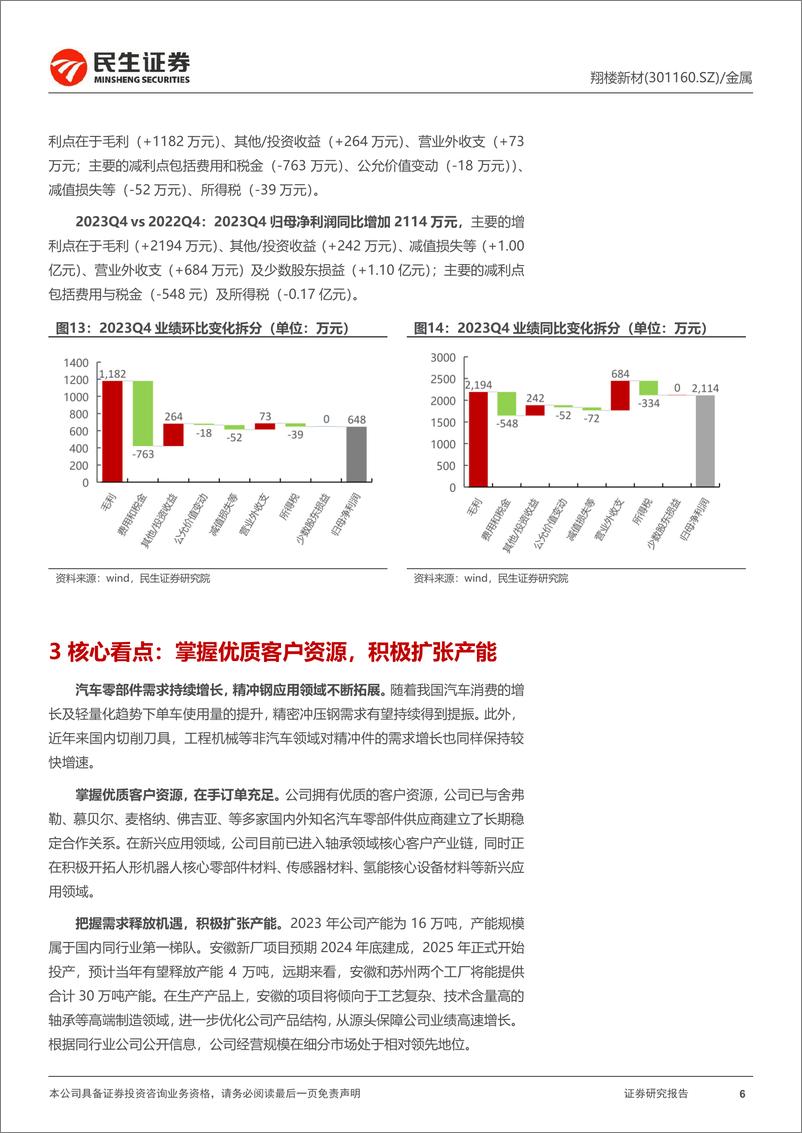 《翔楼新材-301160.SZ-2023年年报点评：积极扩张产能，业绩稳健增长-20240415-民生证券-11页》 - 第5页预览图