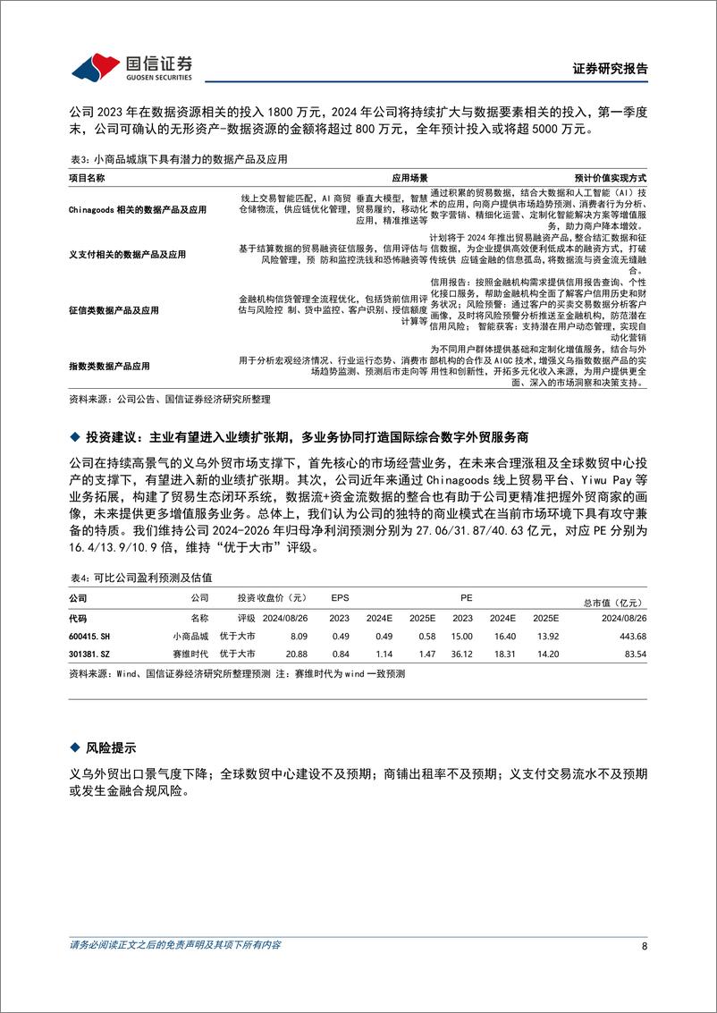 《小商品城(600415)详解小商品城业务脉络，模式独特攻守兼备-240827-国信证券-12页》 - 第8页预览图