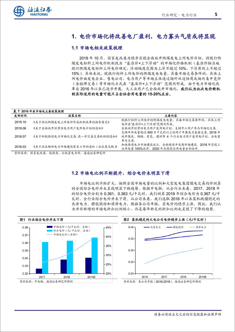 《电力行业：自主定价加寡头垄断加必需消费品加极低市净率-20191126-海通证券-17页》 - 第6页预览图