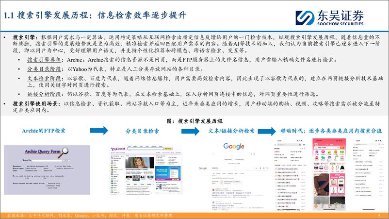 《东吴证券-AI搜索行业深度：大模型催生搜索行业变革机遇，产品百花齐放效果几何？》 - 第5页预览图
