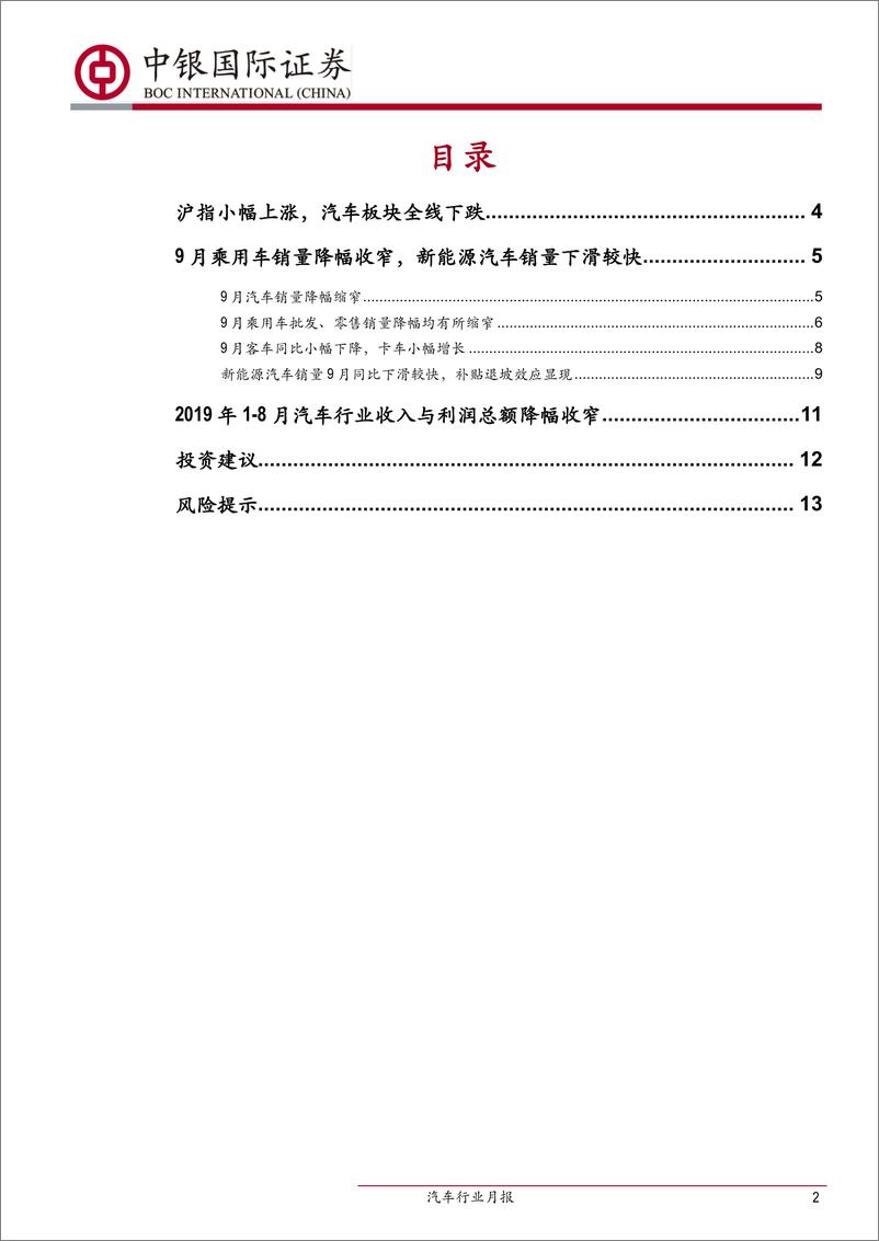 《汽车行业月报：9月乘用车销量降幅缩窄，重卡实现正增长-20191016-中银国际-16页》 - 第3页预览图