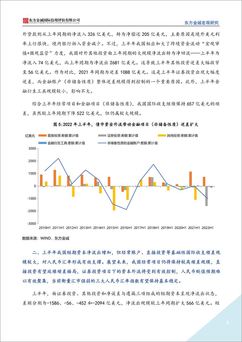 东方金诚 《2022年上半年中国国际收支报告》解读：巨额贸易顺差对冲短期资本外流，人民币汇率风险整体可控-9页 - 第6页预览图