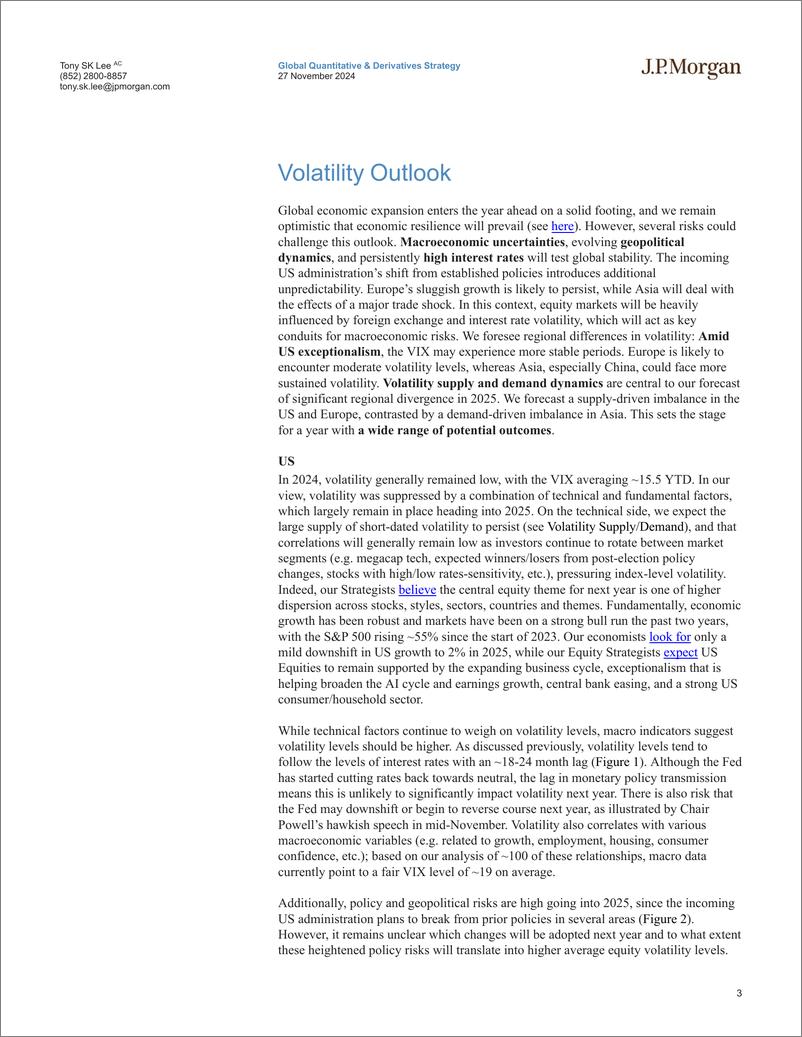 《JPMorgan-2025 Equity Derivatives Outlook Volatility Forecasts and Tra...-111848538》 - 第3页预览图