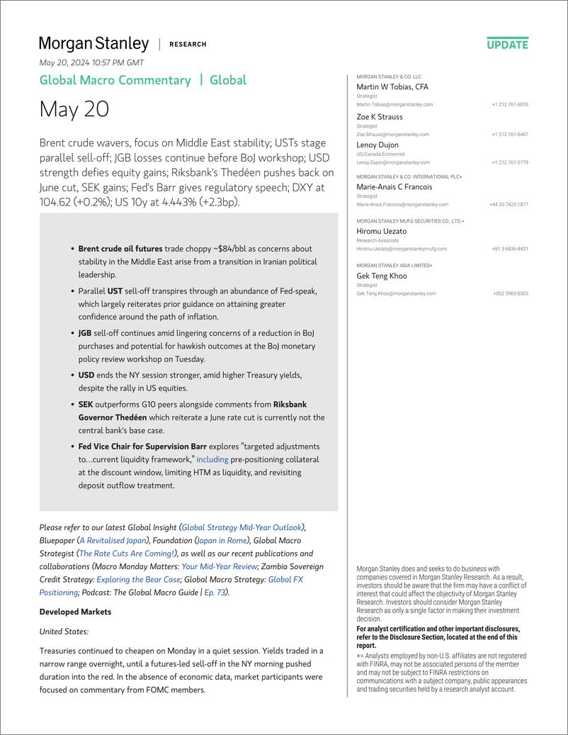 《Morgan Stanley Fixed-Global Macro Commentary May 20-108315426》 - 第1页预览图