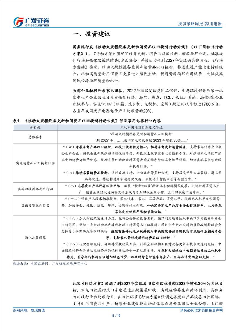 《家用电器行业：国务院印发行动方案，持续关注政策催化-240317-广发证券-19页》 - 第4页预览图