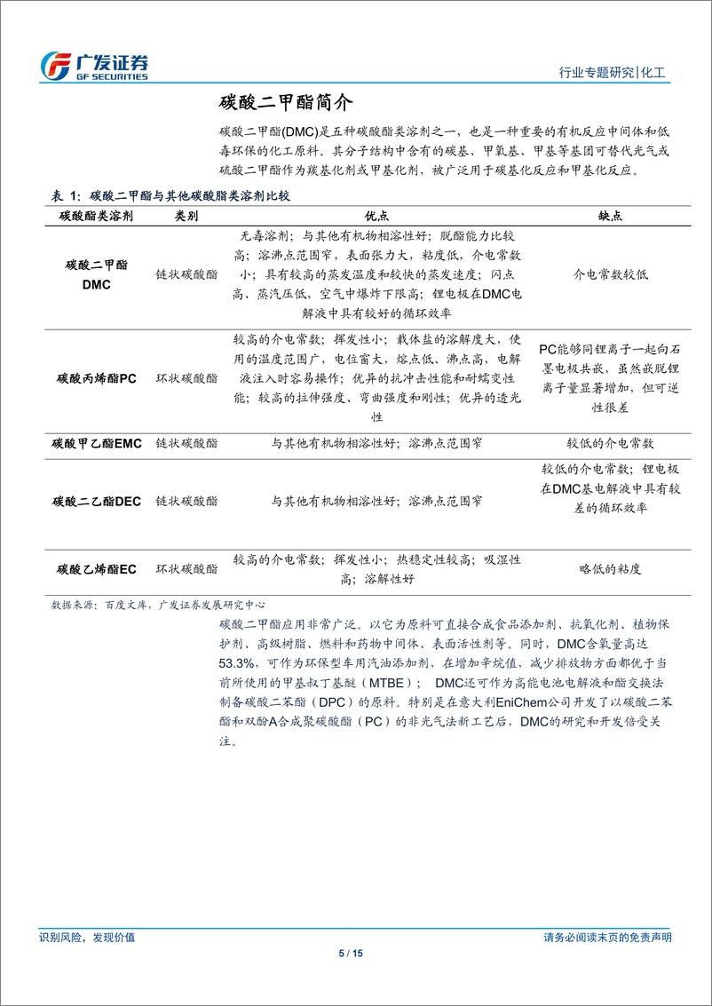 《化工行业：受益电解液放量及PC投产拉动，碳酸二甲酯行业需求向好-20190402-广发证券-15页》 - 第6页预览图