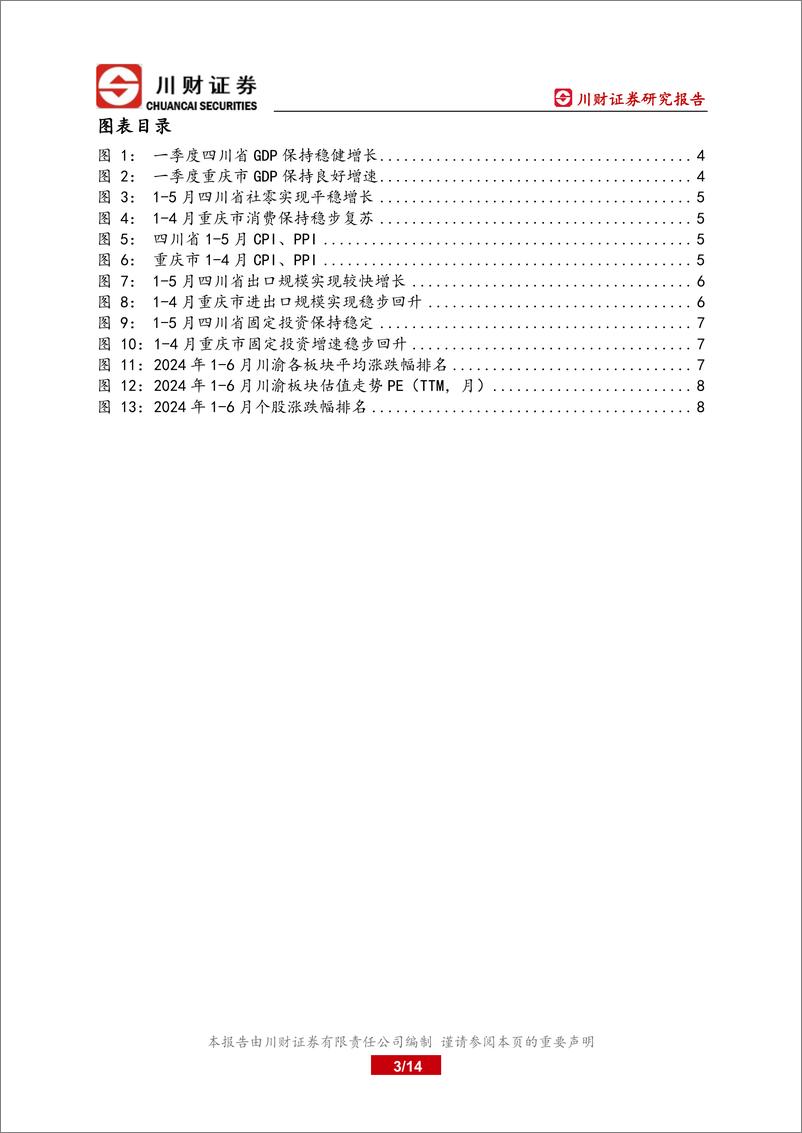 《川渝区域上市公司上半年总结及下半年展望：关注新质生产力发展下川渝增长新动能-240621-川财证券-14页》 - 第3页预览图