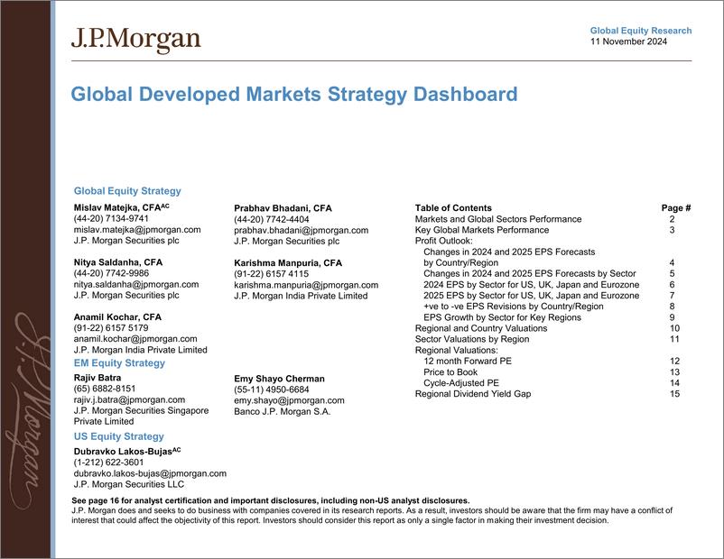 《JPMorgan-Global Developed Markets Strategy Dashboard-111509279》 - 第1页预览图