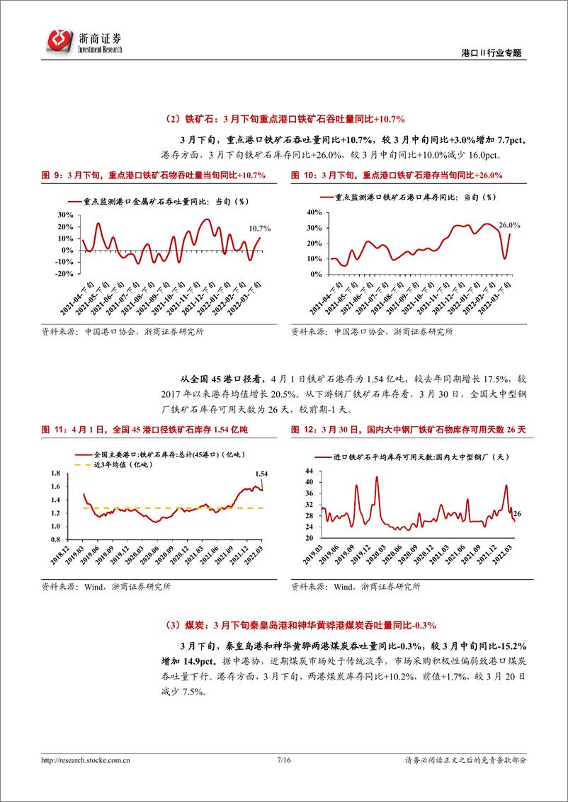 《港口行业专题报告：3月下旬枢纽港外贸箱吞吐同比+10.1%，上港及青岛港Q1利润预计稳增-20220403-浙商证券-16页》 - 第8页预览图