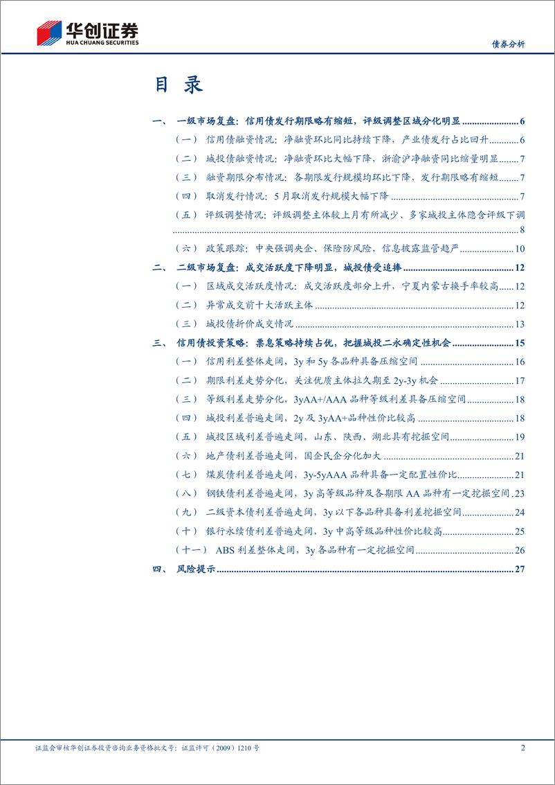 《5月信用债策略月报：区域舆情频发下寻找确定性-20230605-华创证券-30页》 - 第3页预览图