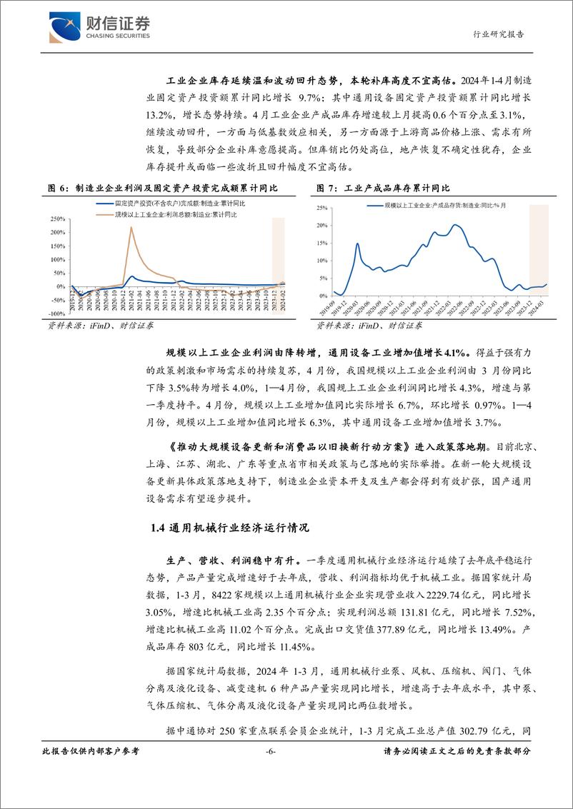 《通用设备行业月度点评：行业运行稳中有升，市场需求有待改善-240617-财信证券-14页》 - 第6页预览图