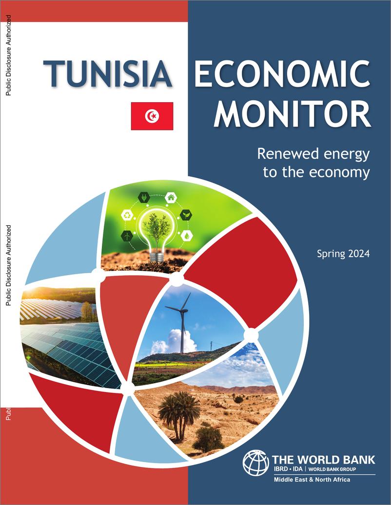 《世界银行-突尼斯经济监测，2024年春季：可再生能源对经济的贡献（英）-42页》 - 第1页预览图