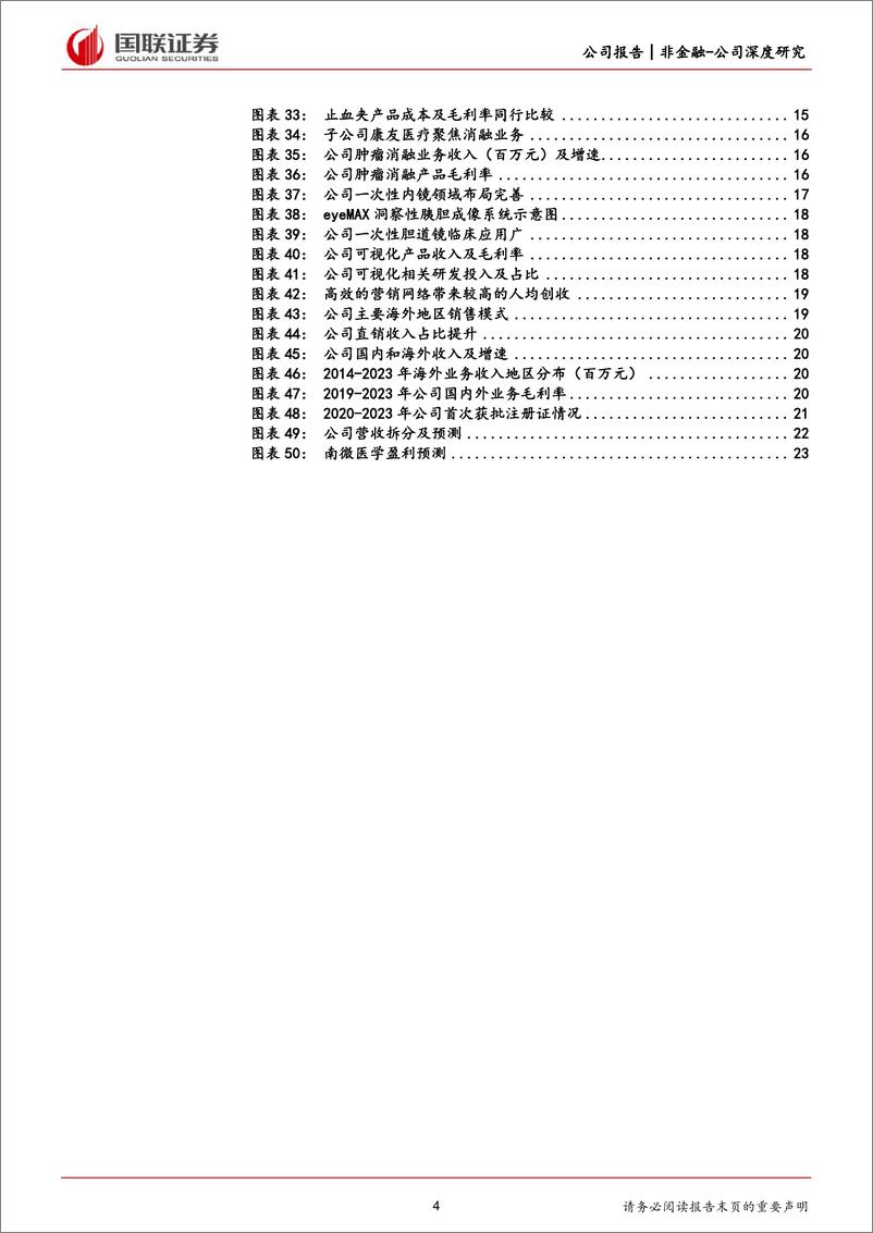 《南微医学(688029)海外拓展持续推进，聚焦转变价值增长-240711-国联证券-25页》 - 第4页预览图