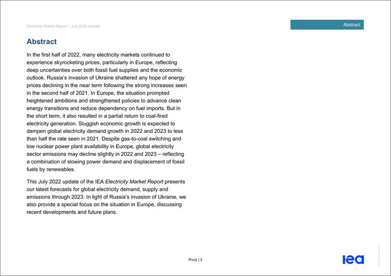 《电力市场报告+-+2022+年+7+月ElectricityMarketReport-July2022（IEA英文原版）-62页》 - 第4页预览图