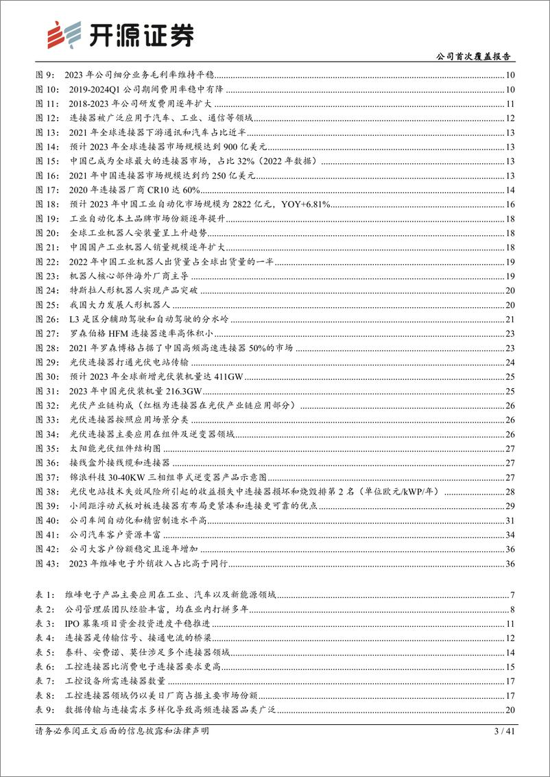 《维峰电子(301328)公司首次覆盖报告：国内工控连接器龙头，积极拓展汽车和新能源赛道-240729-开源证券-41页》 - 第3页预览图