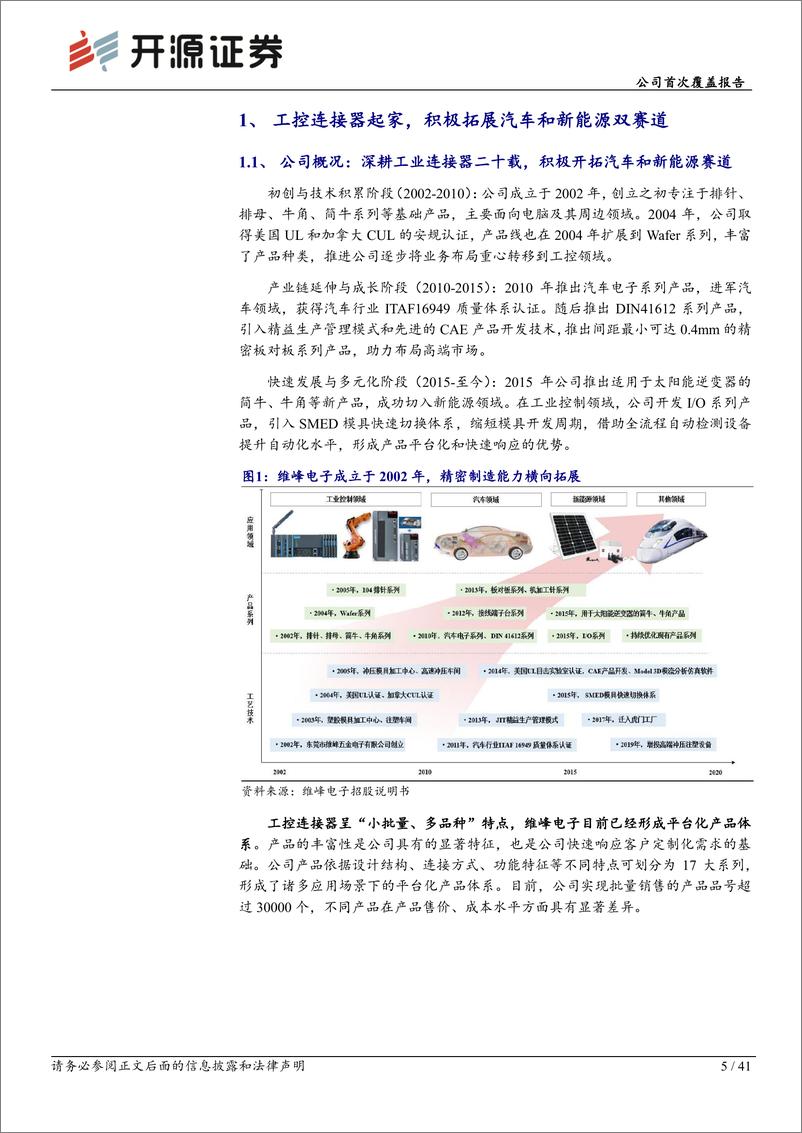 《维峰电子(301328)公司首次覆盖报告：国内工控连接器龙头，积极拓展汽车和新能源赛道-240729-开源证券-41页》 - 第5页预览图