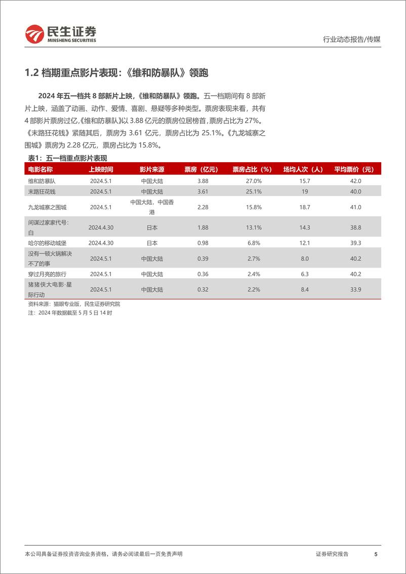 《民生证券-影视行业行业动态：后续电影档期展望，复苏已变新成长》 - 第5页预览图