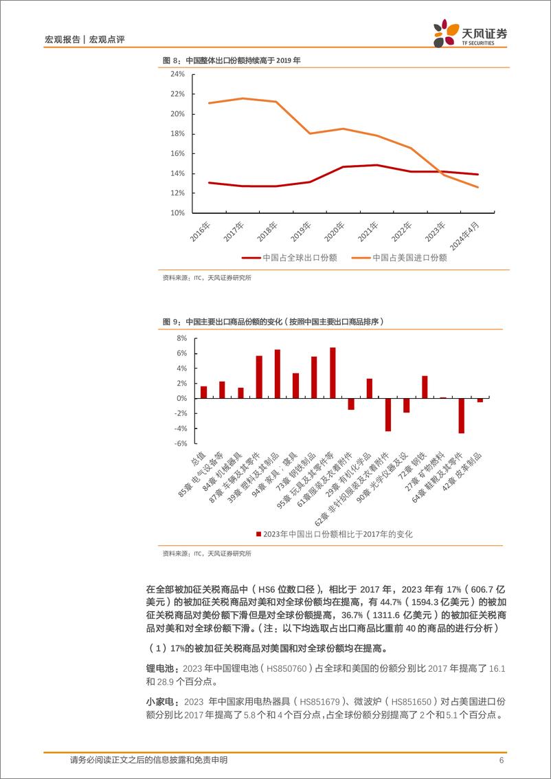 《宏观报告：超5000亿加税对出口竞争力的真实影响-240718-天风证券-13页》 - 第6页预览图