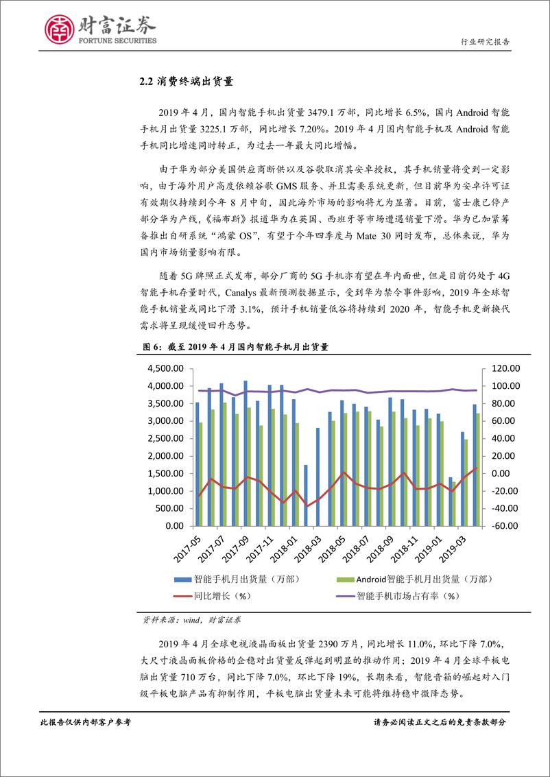 《电子行业月度报告：布局5G产业链和半导体自主可控的长期投资机会-20190610-财富证券-17页》 - 第8页预览图