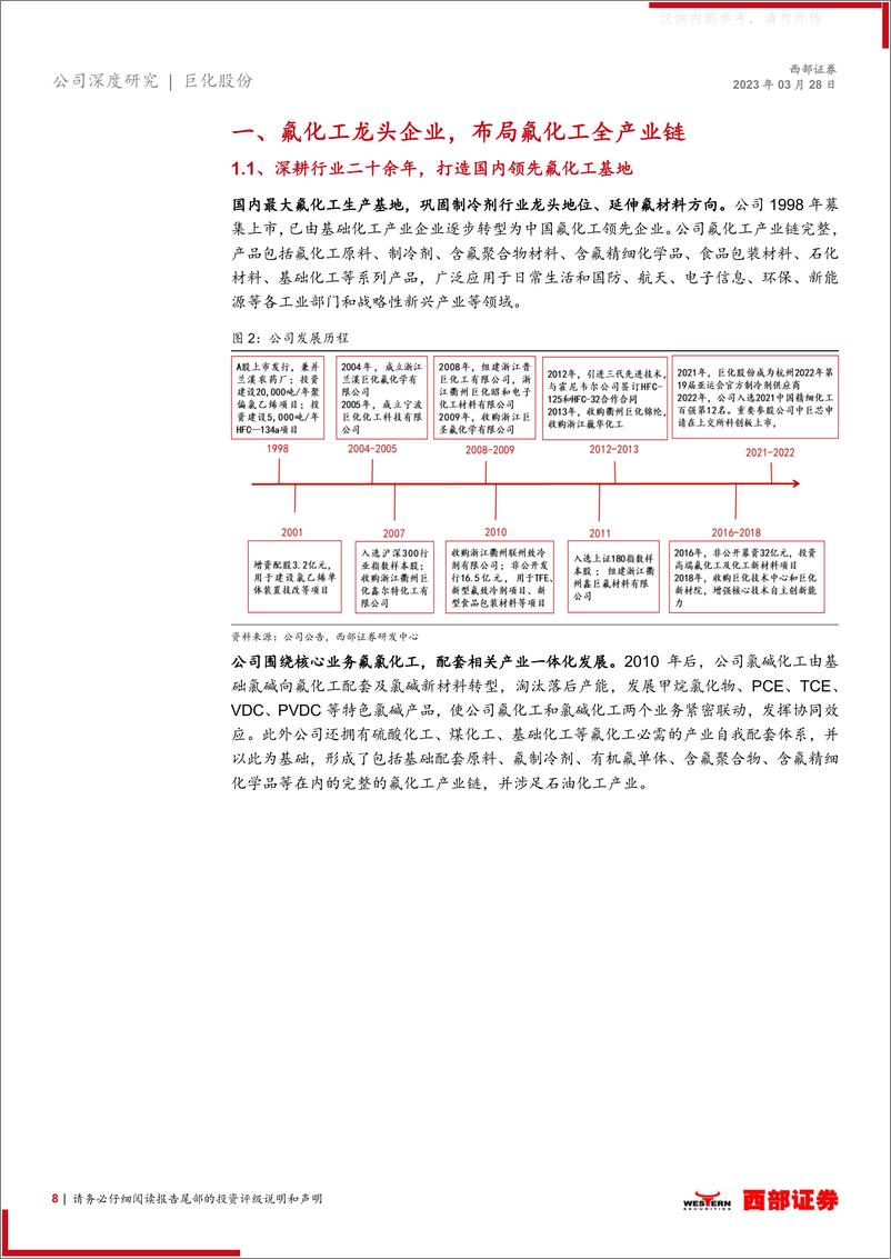 《西部证券-巨化股份(600160)首次覆盖：氟化工长景气再启，龙头兼具高价值&远期成长-230328》 - 第8页预览图