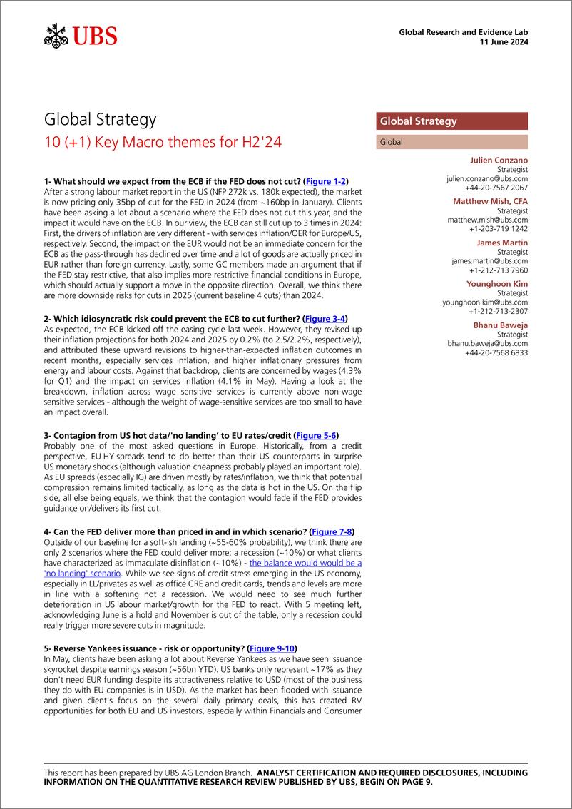 《UBS Equities-Global Strategy _10 (＋1) Key Macro themes for H224_ Conzano-108656951》 - 第1页预览图