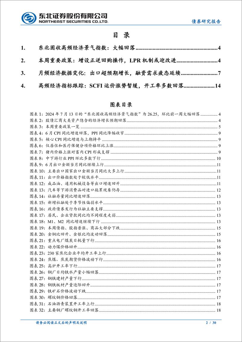 《政策及基本面周度观察：央行增设正逆回购，SCFI运价涨势暂缓-240713-东北证券-30页》 - 第2页预览图