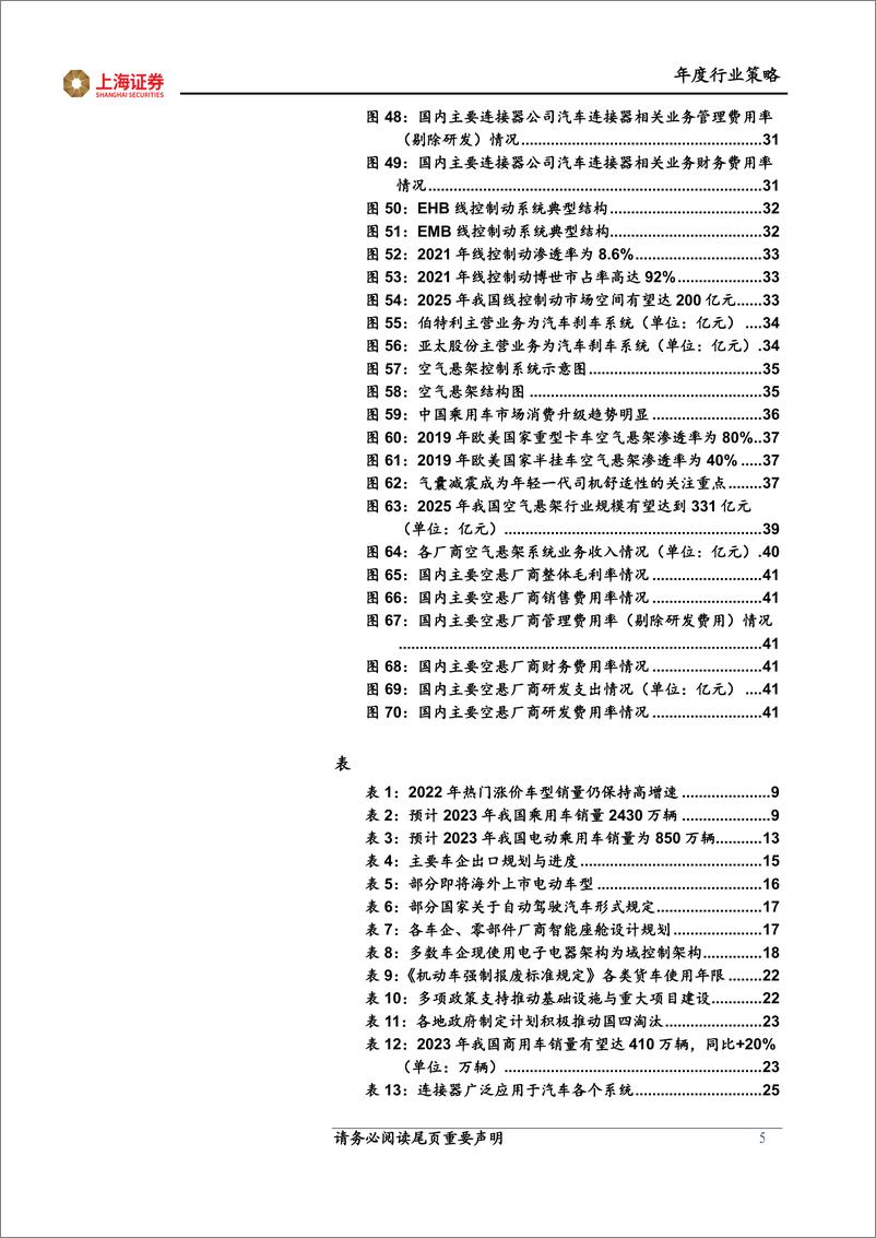 《2023年汽车及零部件行业年度策略报告：智能化国产化共振，引领高β细分赛道-20230119-上海证券-44页》 - 第6页预览图