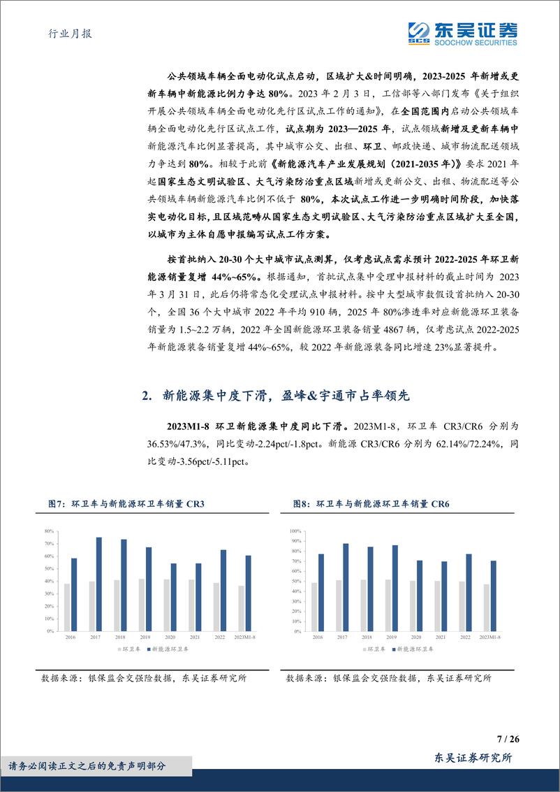 《环保行业月报：2023M8环卫新能源销量同增22%，渗透率同比提升1.77pct至6.87%-20230918-东吴证券-26页》 - 第8页预览图