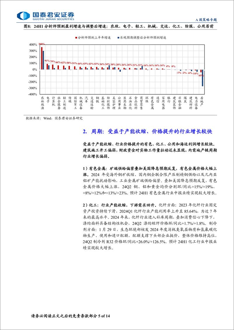 《中报前瞻：资源周期分化，科技局部改善-240710-国泰君安-14页》 - 第5页预览图