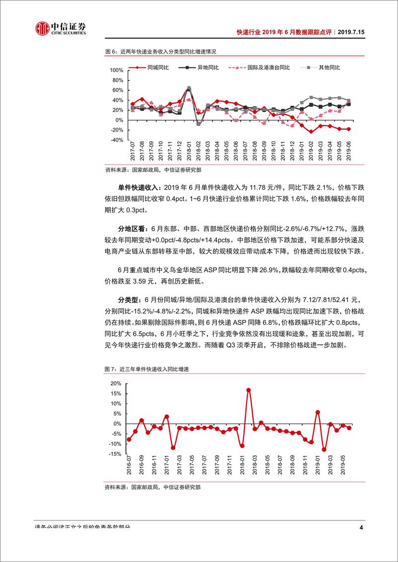 《快递行业2019年6月份数据跟踪点评：量增提速、价跌加速，板块仍可积极配置-20190715-中信证券-10页》 - 第8页预览图