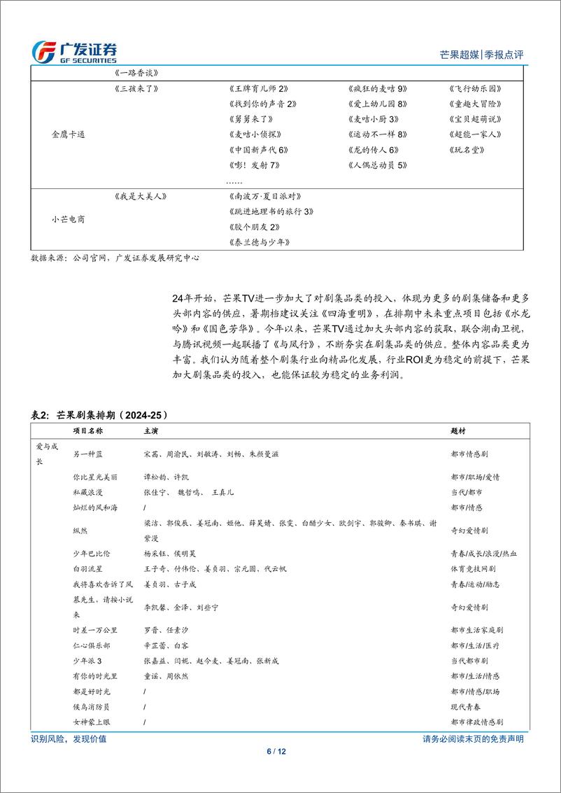 《芒果超媒(300413)融媒体优势显现，广告复苏，会员加速-240505-广发证券-12页》 - 第6页预览图