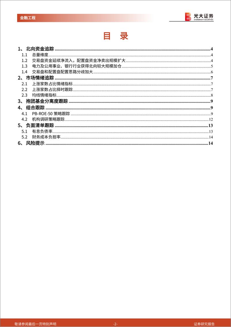 《金融工程量化月报：北向资金大幅流入，基金抱团程度加强-240604-光大证券-15页》 - 第2页预览图