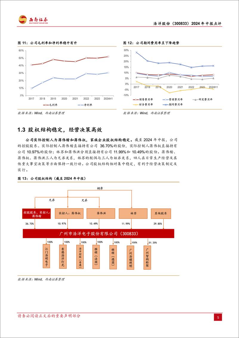 《浩洋股份(300833)2024年中报点评：激光光源产品推广顺利，毛利率提升明显-240822-西南证券-14页》 - 第8页预览图